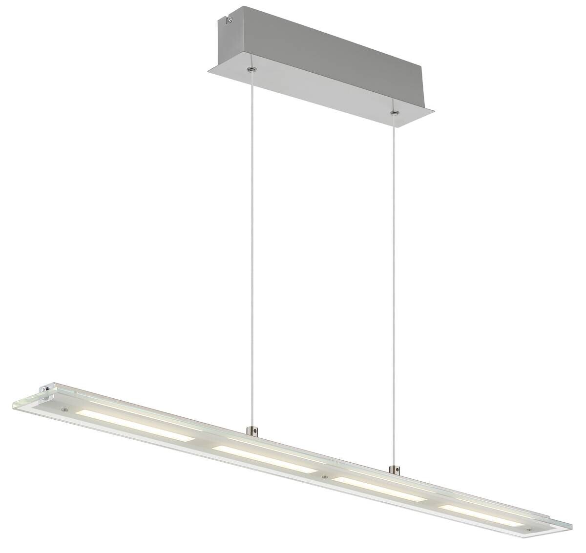GLOBO Hängeleuchte nickel klar Glas Metall B/H/L: ca. 9x150x88 cm 1 Brennstellen