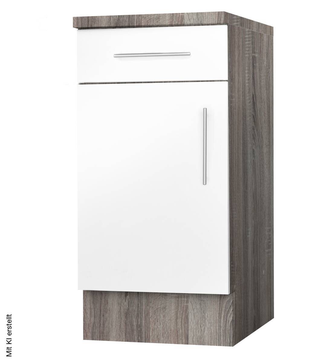 Unterschrank weiß Hochglanz B/H/T: ca. 40x82x57 cm