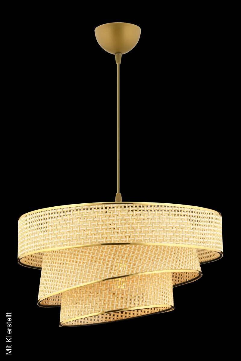 Opviq Pendelleuchte Couper kamel Metall Baumwolle B/H/L: ca. 40x72x40 cm E27 1 Brennstellen