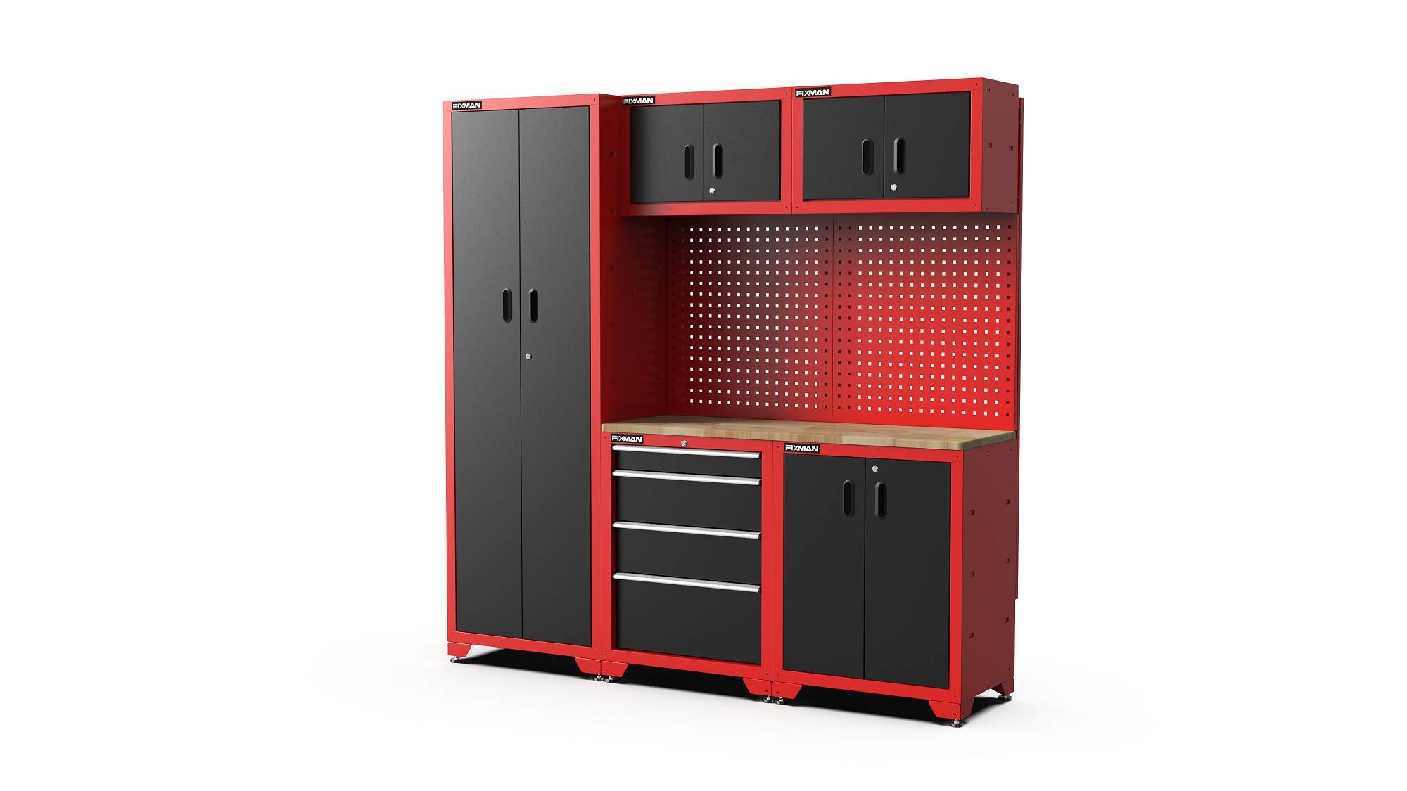 Werkstatteinrichtung Juno 2 rot B/H/T: ca. 198x198x46 cm