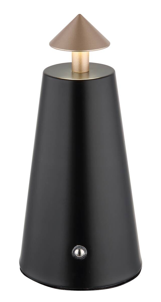GLOBO LED-Tischleuchte mattschwarz schwarz Cappuccino Metall Kunststoff Stein H/D: ca. 19x9 cm 1 Brennstellen