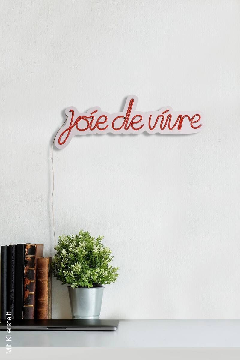 Opviq LED-Wandleuchte rot PVC B/H/T/L: ca. 53x19x2x53 cm