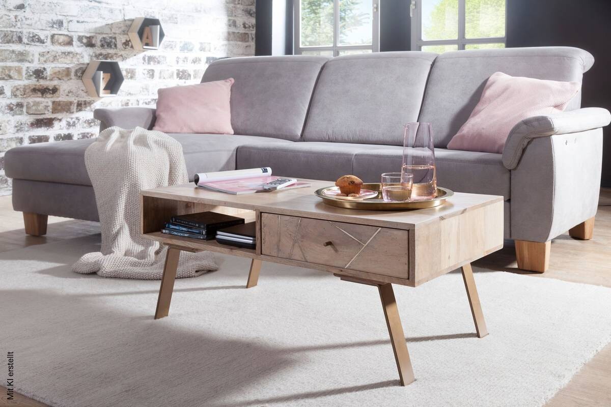 Couchtisch braun B/H/T: ca. 95x42x50 cm