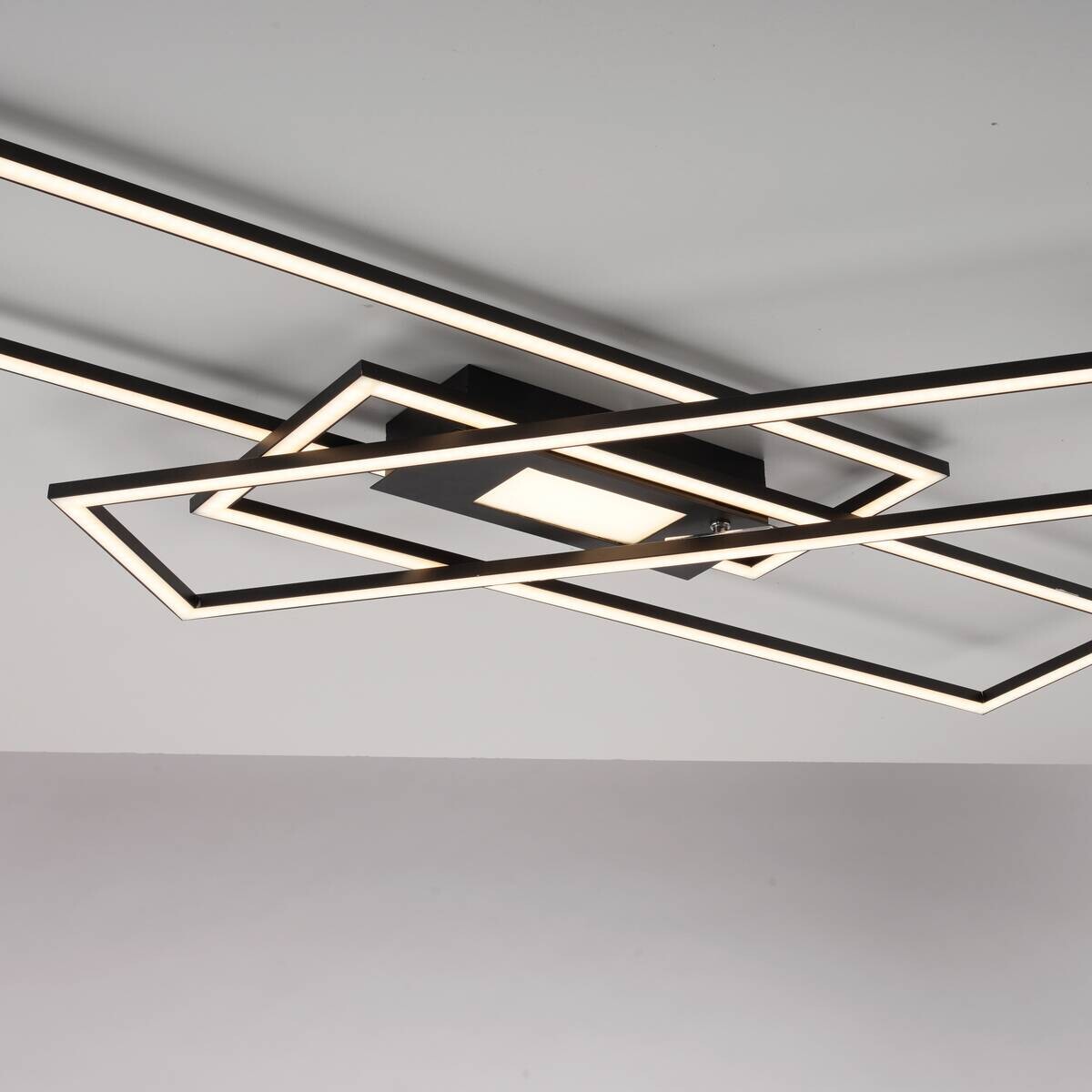 Just Light Deckenleuchte Asmin schwarz Aluminium B/H/T: ca. 99x5x69 cm