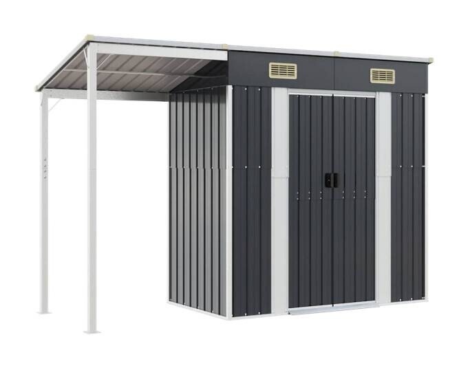 vidaXL Gartenhaus anthrazit B/H/T: ca. 277x181x110,5 cm