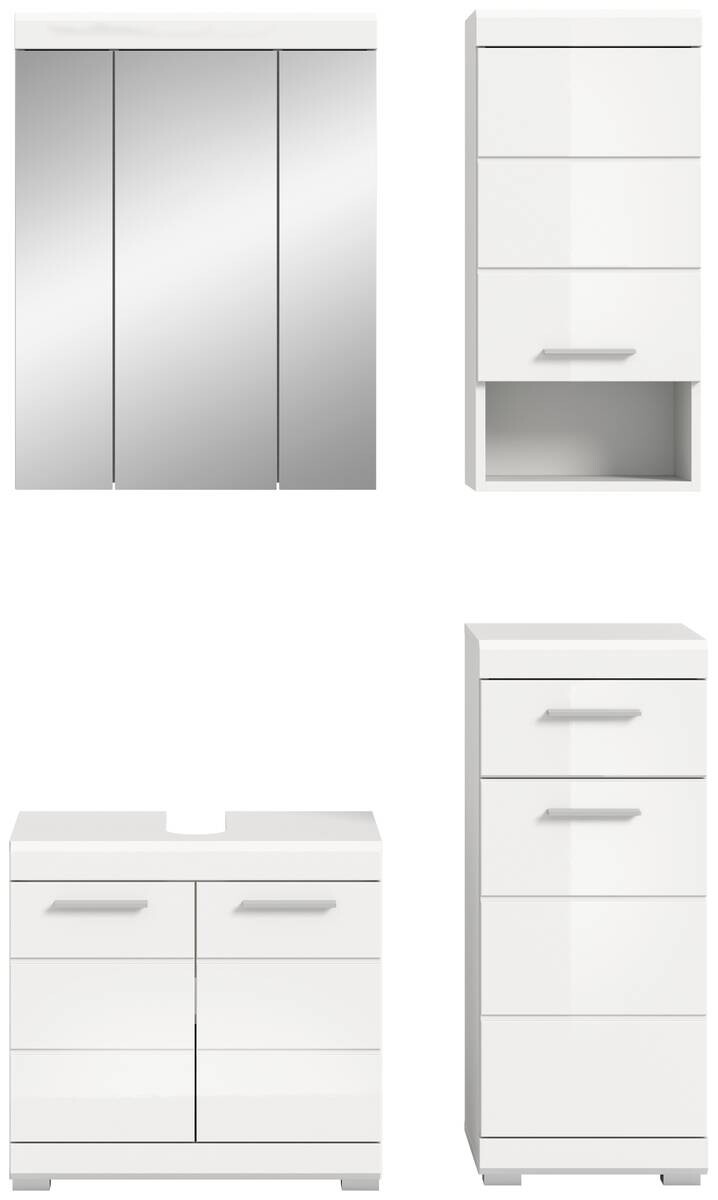 Badezimmer-Set Scout weiß weiß Hochglanz B/H/T: ca. 112x191x34 cm