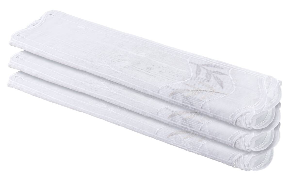 Scheibengardinen-Meterware Isabel weiß grau beige 100% Polyester H: ca. 60 cm