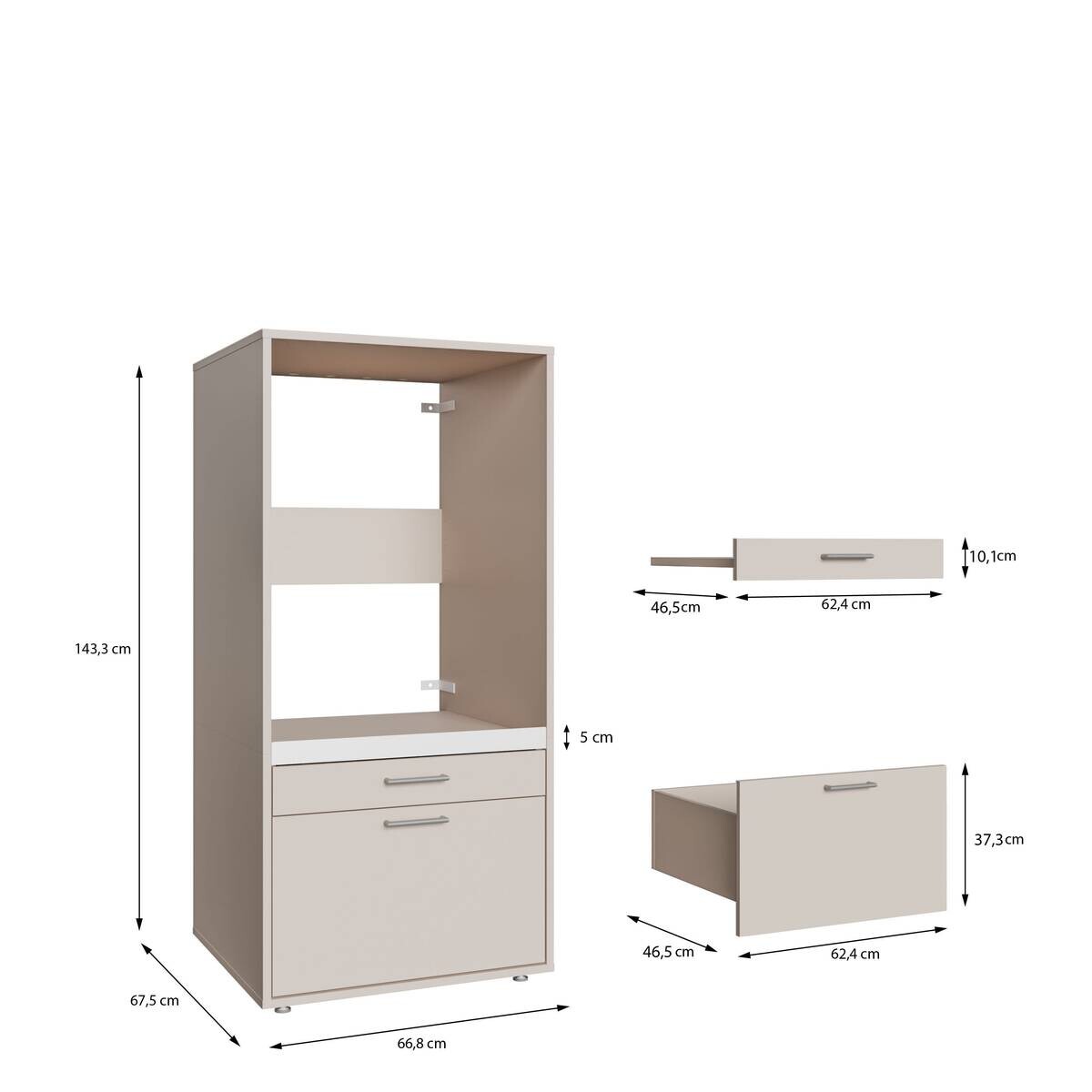 Washcab Waschmaschinenschrank beige Holzwerkstoff