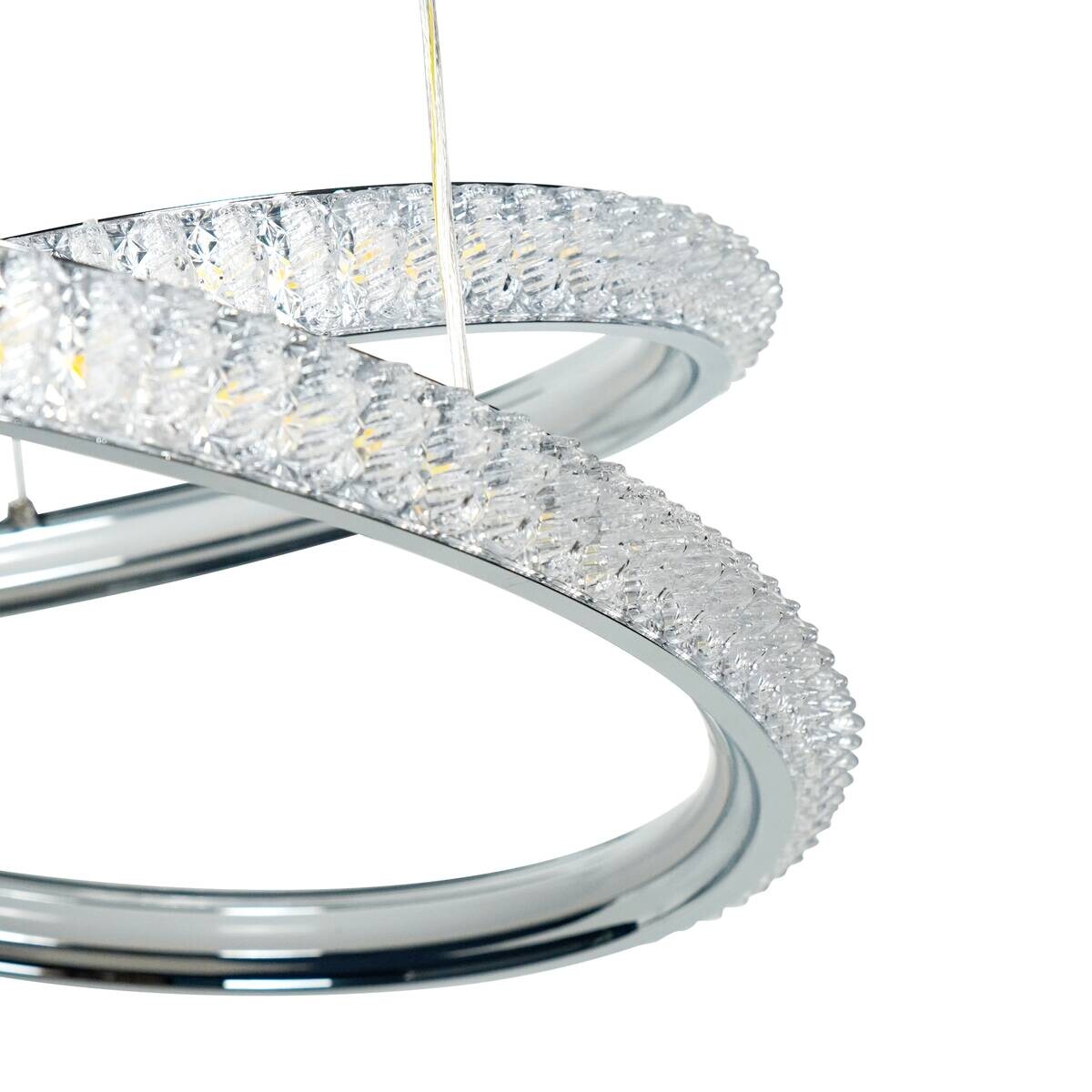 POCOline LED-Pendelleuchte Giorgia Chrom Acryl Metall H/D: ca. 120x45 cm