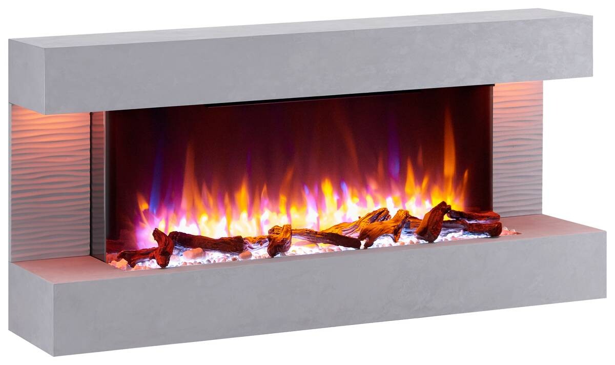 Balderia Wandkamin Helia grau MDF B/H/T: ca. 127x60x25 cm