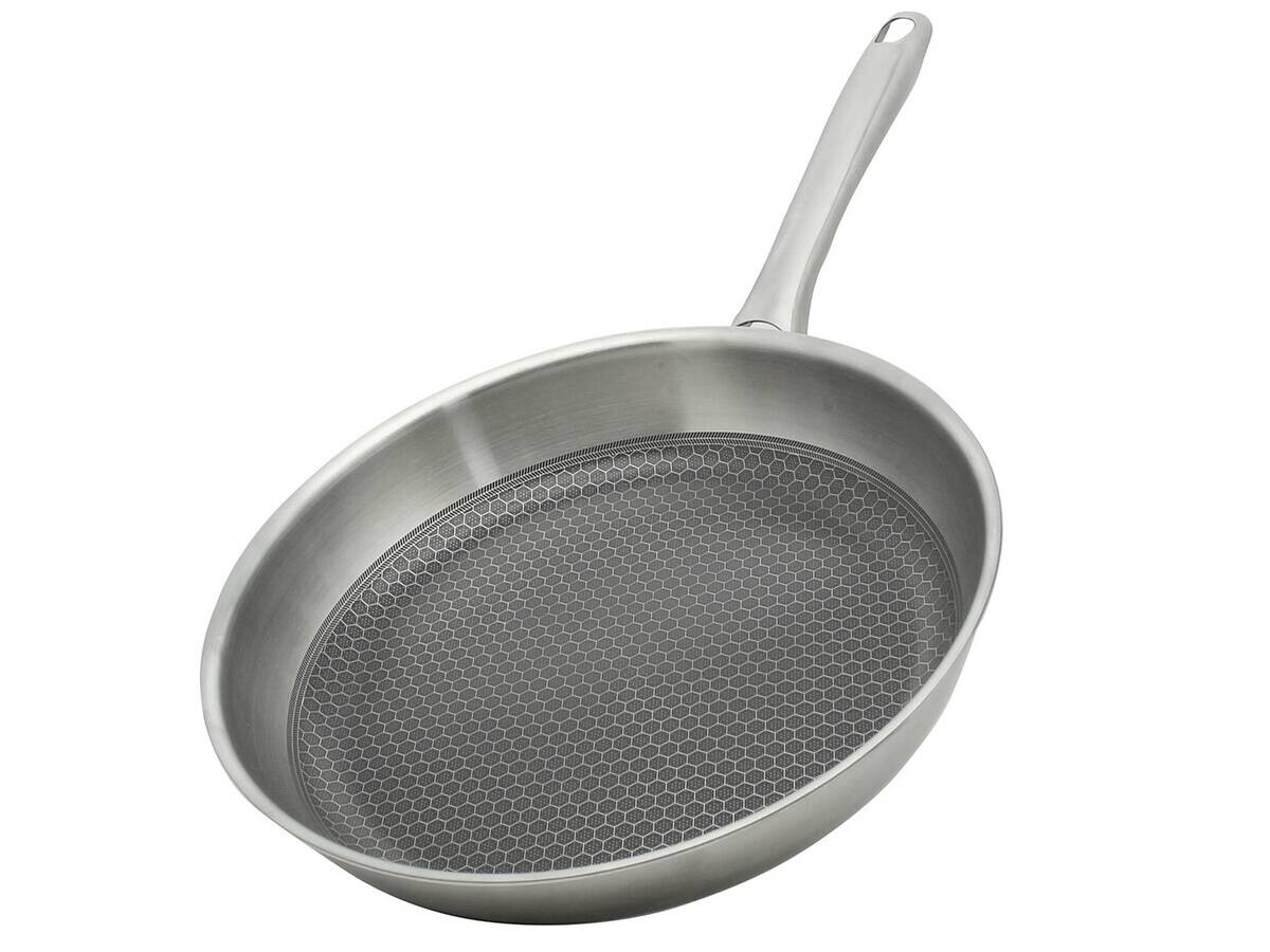 Pfanne silber Edelstahl D: ca. 24 cm