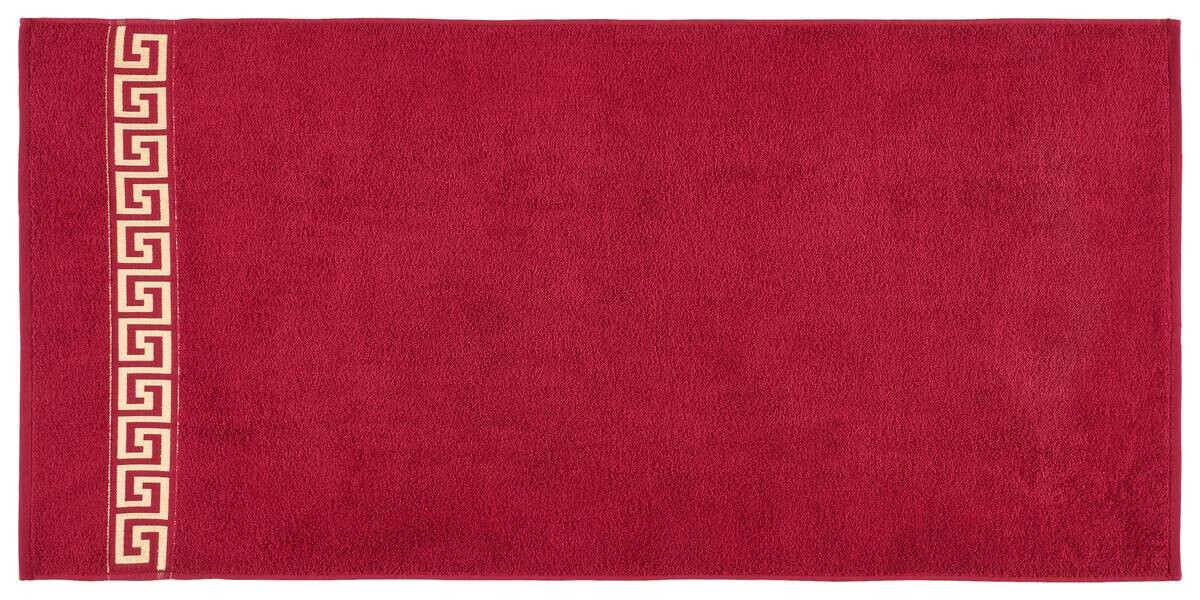 POCOline Duschtuch Mäander rot 100% Baumwolle B/L: ca. 70x140 cm