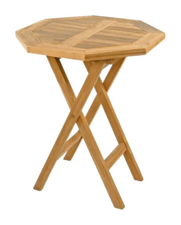 VCM Balkontisch braun Teakholz H/D: ca. 75x60 cm