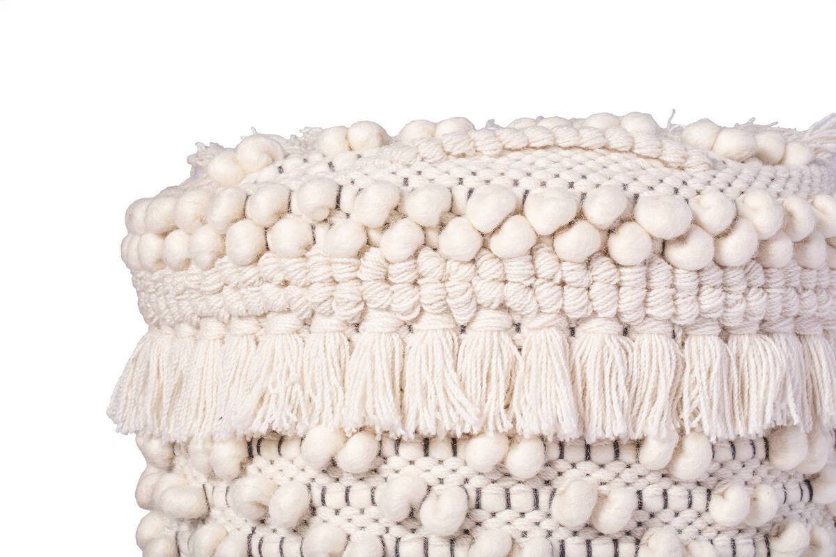 360 Living Hocker Bohist 300 natur Baumwolle Holz H/D: ca. 50x38 cm