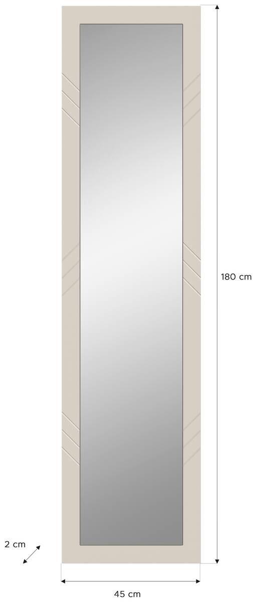 xonox.home Wandspiegel NOTES sandbeige sandbeige matt Melamin B/H/T: ca. 45x100x2 cm