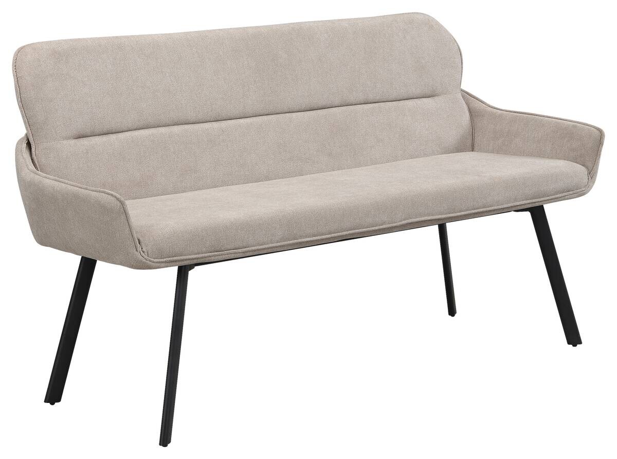 Sitzbank RICO schwarz taupe Metall Stoff B/H/T: ca. 140x90x62 cm