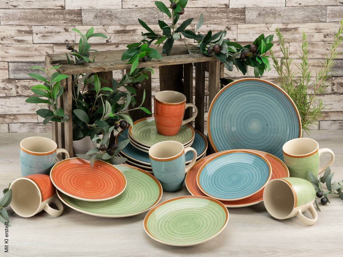 CreaTable Kombiservice Country multicolor Keramik
