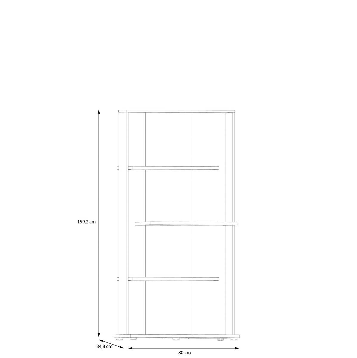 Regal Eiche Artisan Nachbildung schwarz B/H/T: ca. 80x159x35 cm