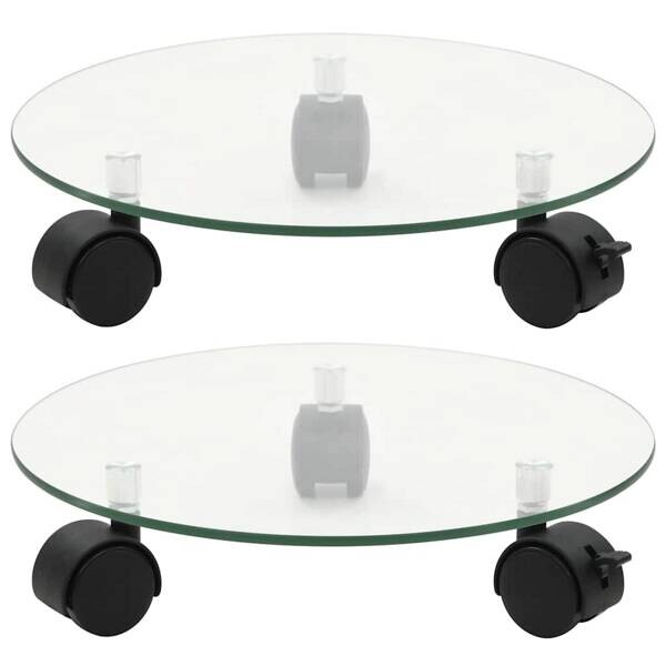 vidaXL Pflanzenroller klar Glas B/H/L: ca. 28x0,5x28 cm