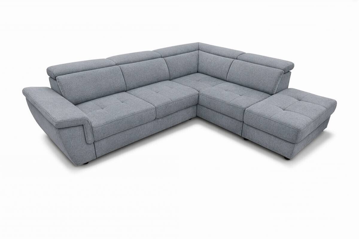 Ecksofa mit Bettfunktion und Bettkasten grau Flachgewebe B/H/T: ca. 267x75x238 cm
