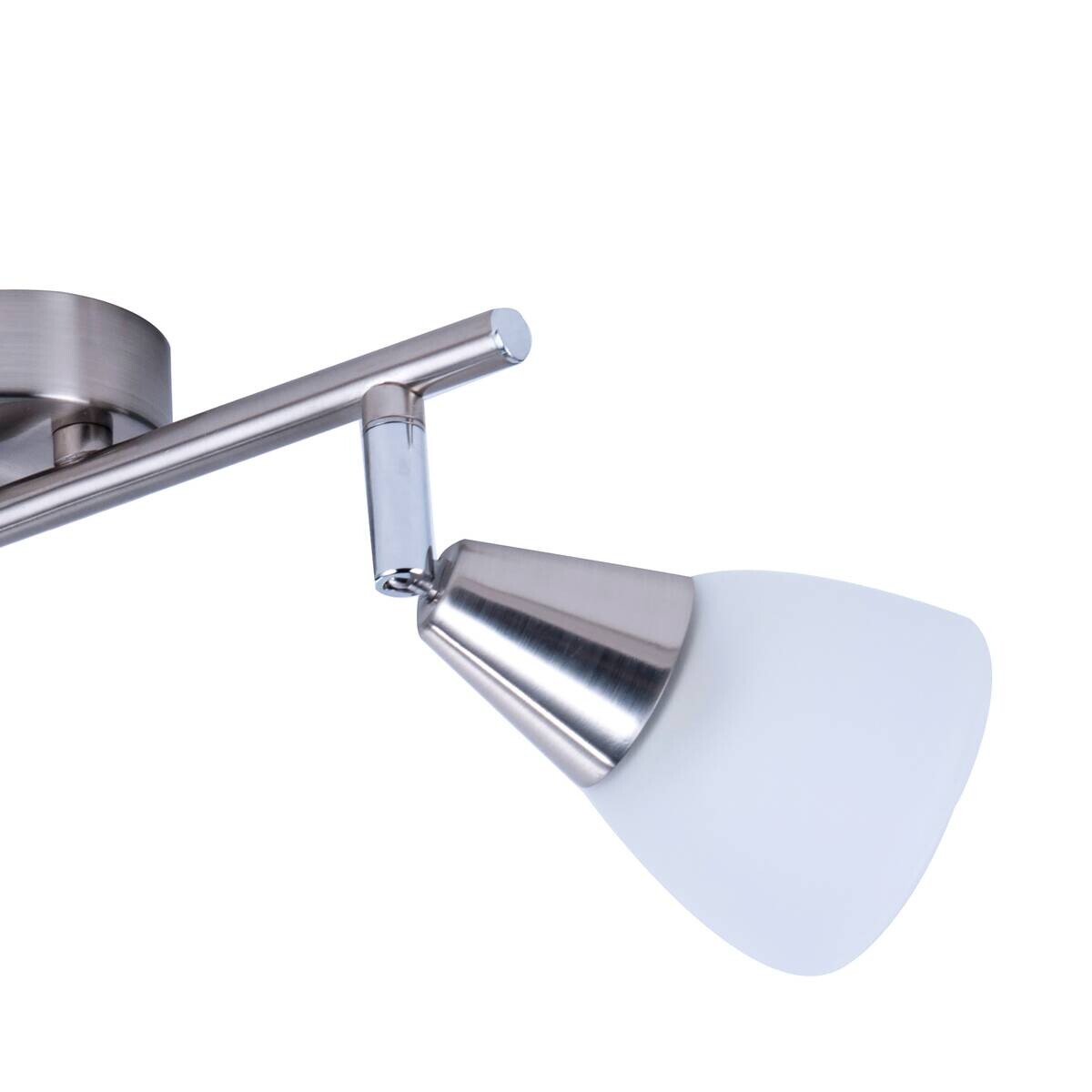 POCOline Spot 2-flg. Tadea nickel matt weiß Metall Glas B/H/L: ca. 8,5x20x30 cm E14 2 Brennstellen