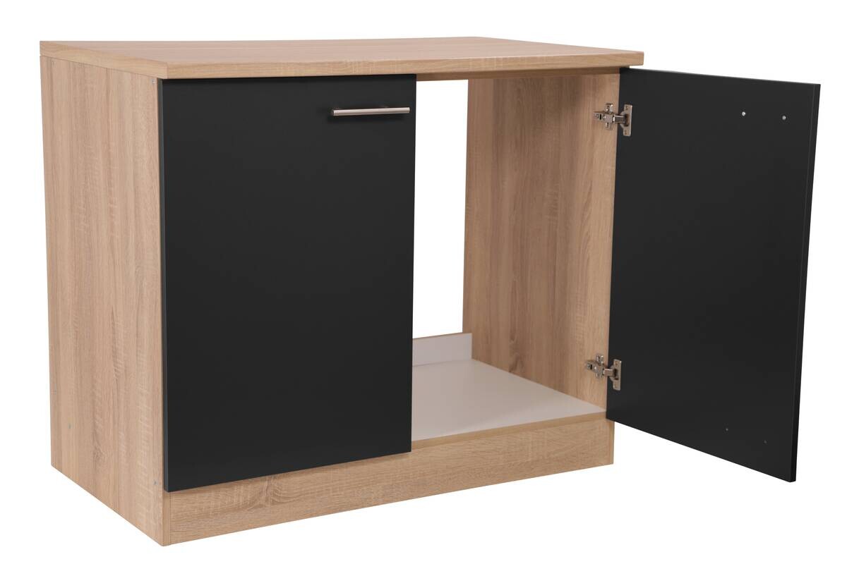 Spülenunterschrank Merle schwarz B/H/T: ca. 100x85x60 cm