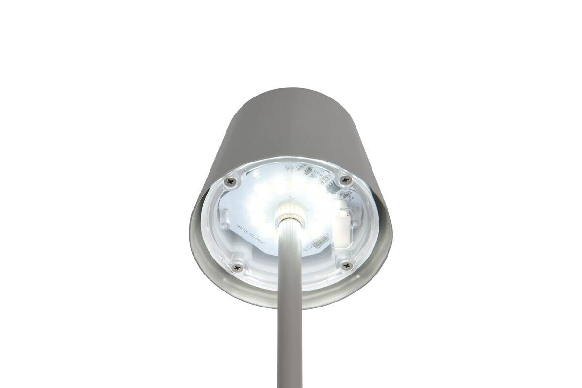 Reality LED Tischleuchte DIAZ grau Metall H: ca. 21 cm 1 Brennstellen