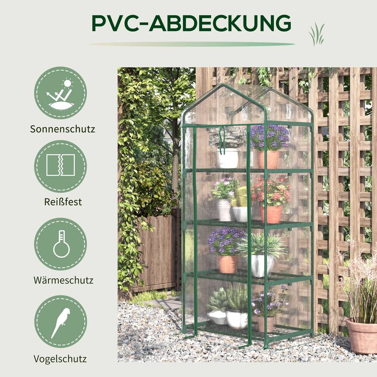 Outsunny Gewächshaus B/H/L: ca. 50x160x70 cm