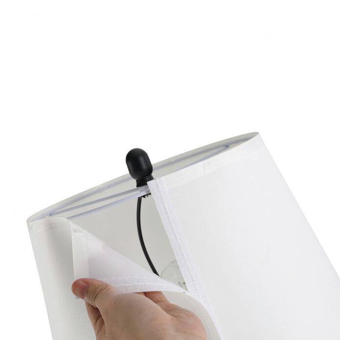 HOMCOM Stehlampe schwarz weiß Metall Polyester-Mischgewebe Stoff B/H/L: ca. 38x158x38 cm E27 3 Brennstellen