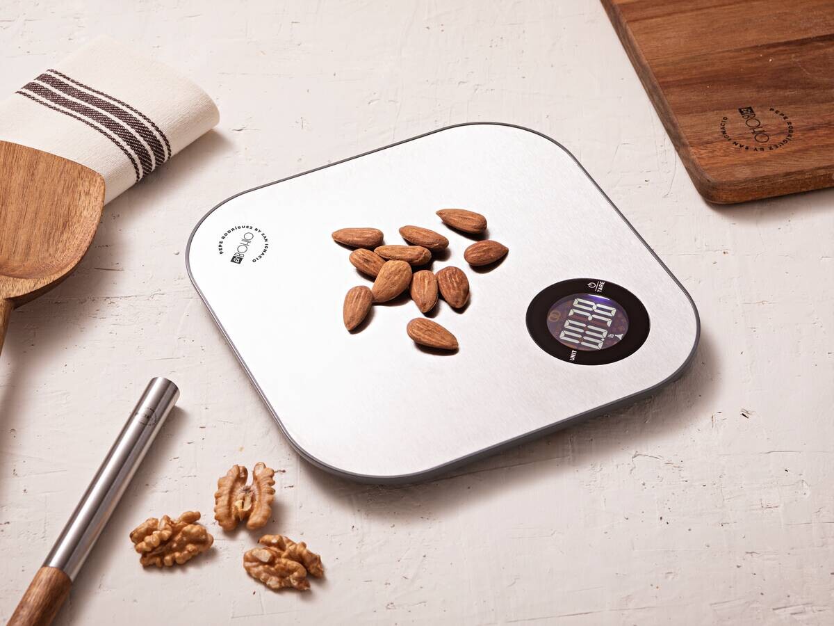 SAN IGNACIO Küchenwaage EL BOHIO silber Edelstahl B/L: ca. 26x26 cm