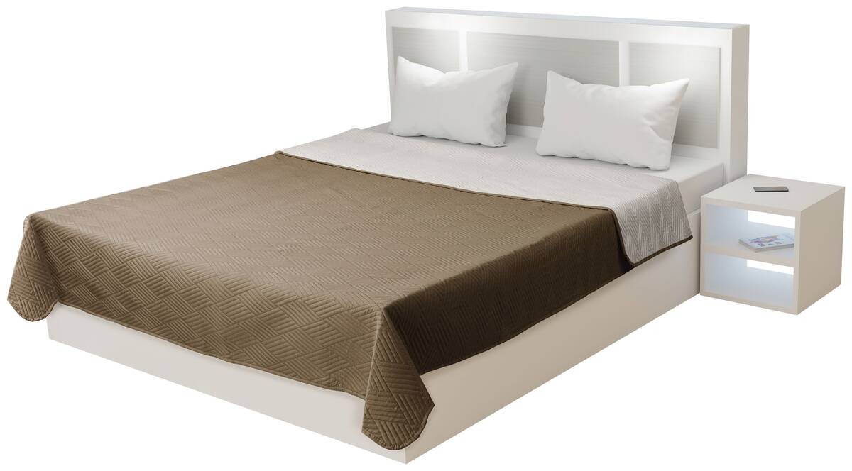 Sensation Tagesdecke kitt braun 100% Polyester B/L: ca. 160x220 cm