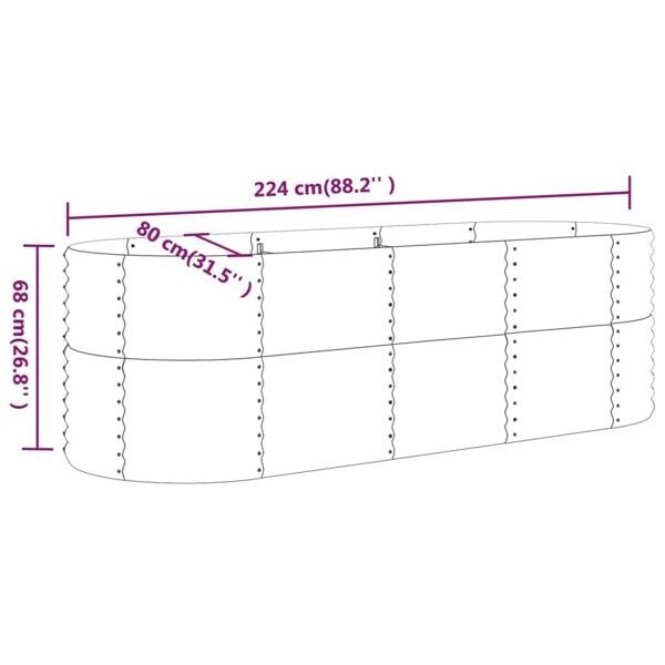 Hochbeet grau Stahl B/H/L: ca. 80x68x224 cm