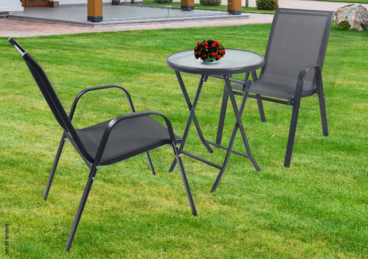 VCM Gartensitzgruppe Sonlas anthrazit Glas B/H/L: ca. 70x89x70 cm