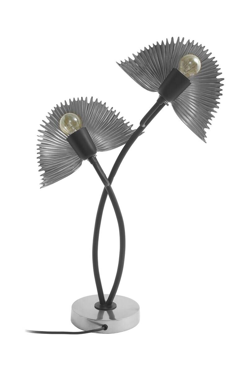 Kayoom Tischleuchte silber Aluminium B/H/L: ca. 16x60x38 cm E27 2 Brennstellen