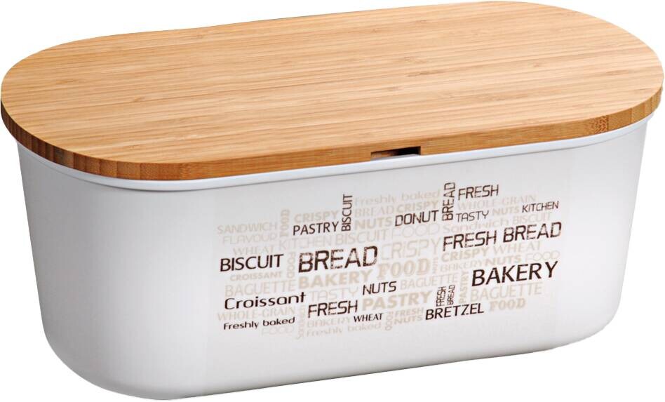 Kesper Brotbox weiß Bambus B/H/L: ca. 20x4,5x34 cm