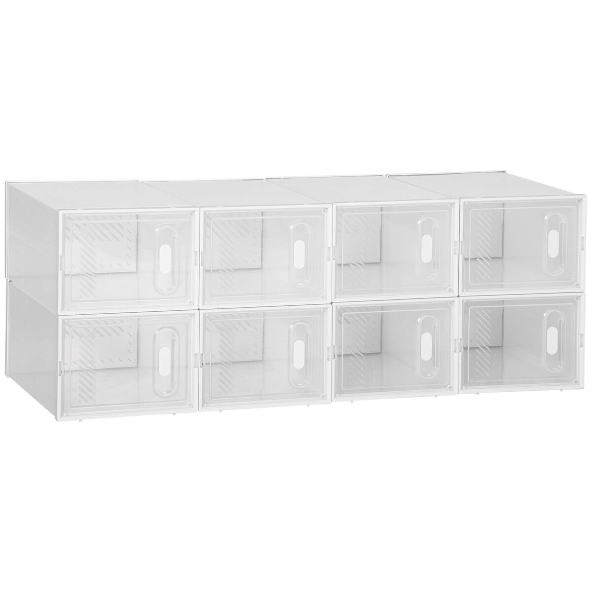 HOMCOM Schuhregal transparent Polypropylen B/H/L: ca. 35x25x19 cm