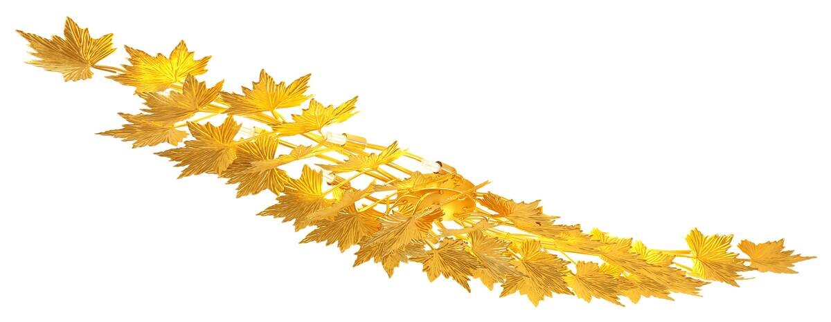 GLOBO LED-Deckenleuchte NADURE gold Metall B/H/T: ca. 45x12x15 cm 10 Brennstellen