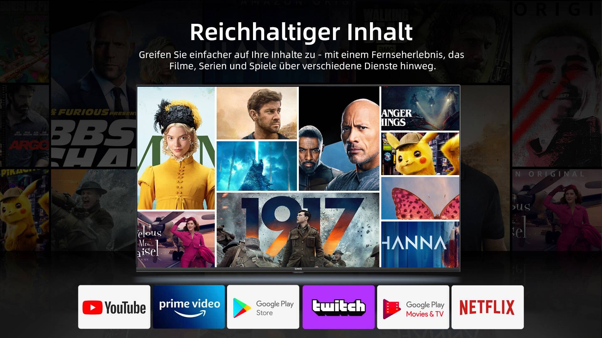 CHiQ Q-LED-TV U55QG7L B/H: ca. 123x79 cm