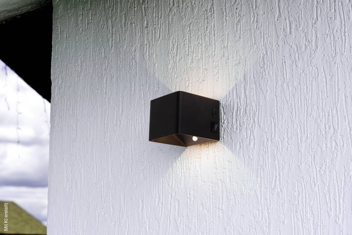 Näve Leuchten LED-Wandleuchte schwarz Metall B/H/T: ca. 10x8x10 cm