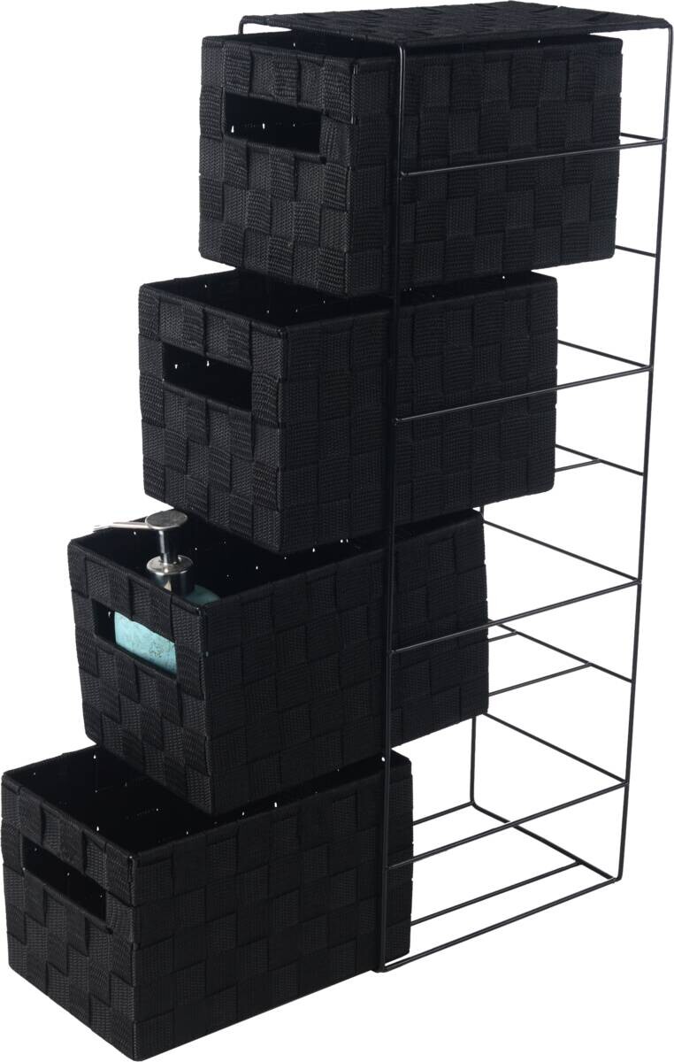 Aufbewahrungsregal schwarz Polyester B/H/L: ca. 18x64x24 cm