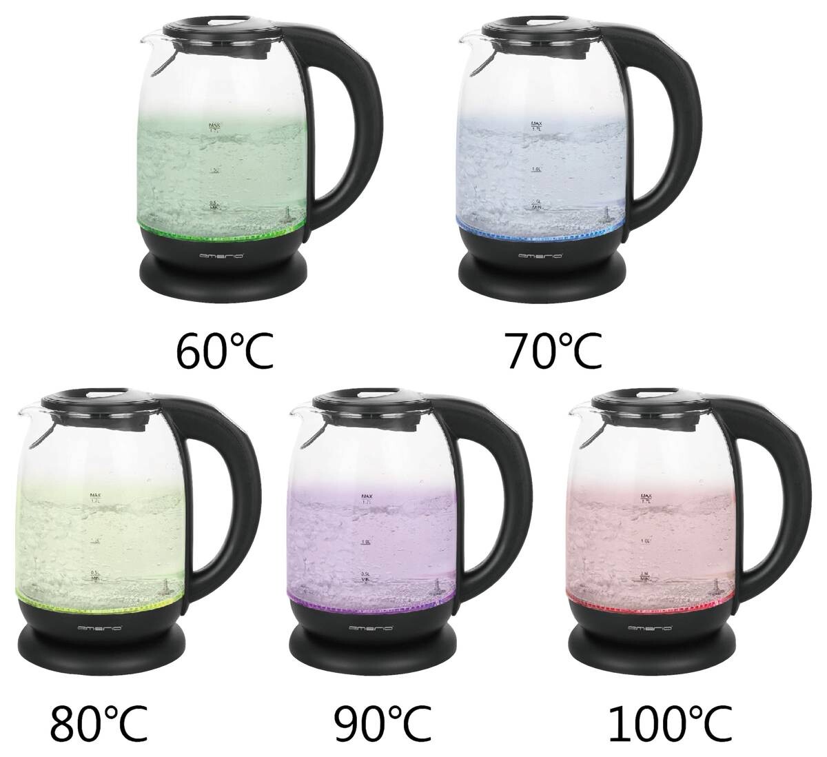 Emerio Glas-Wasserkocher WK-119255.5 schwarz Kunststoff H: ca. 25 cm ca. 1,7 l