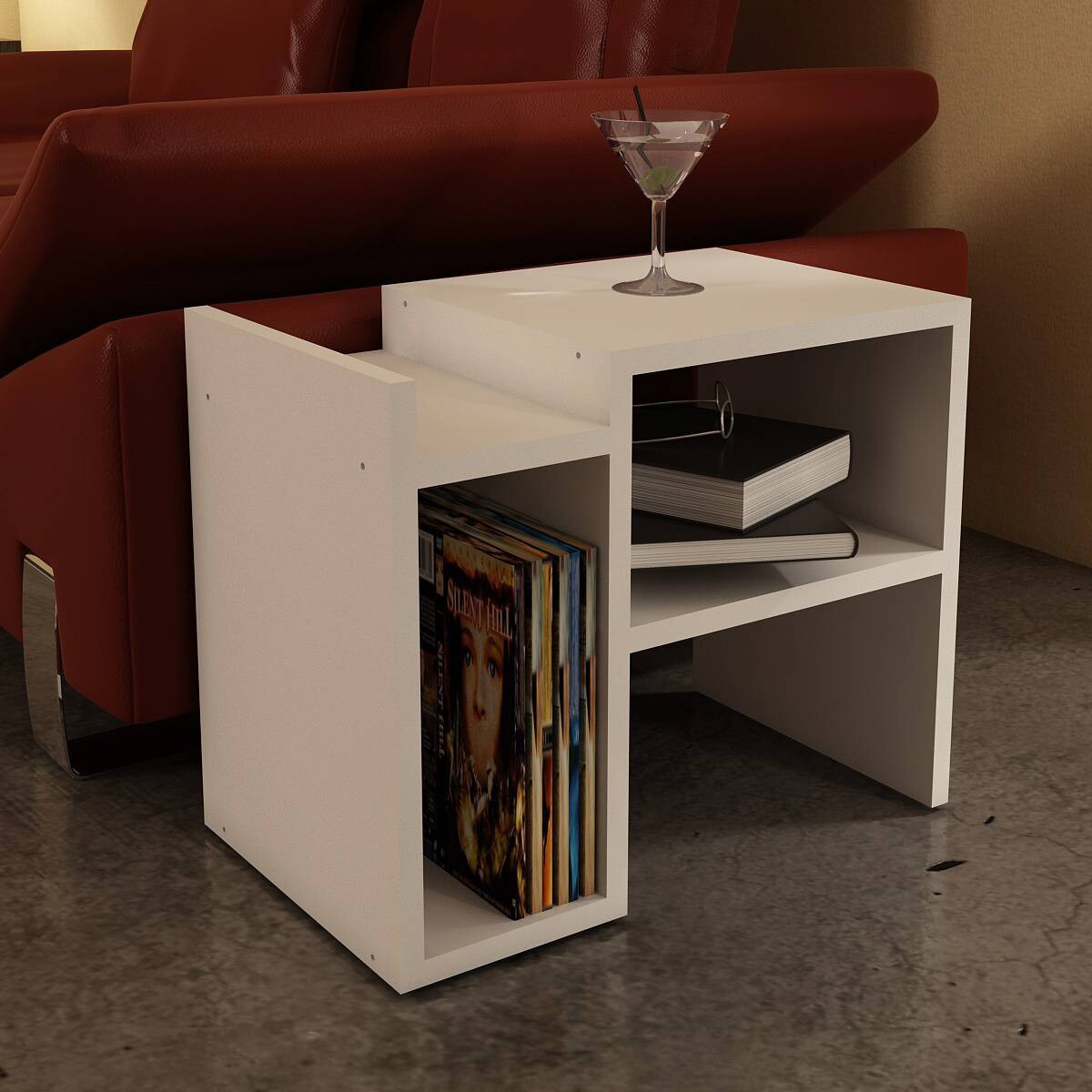 Beistelltisch Piyon weiß Spanplatte B/H/T: ca. 49,4x40x29,5 cm