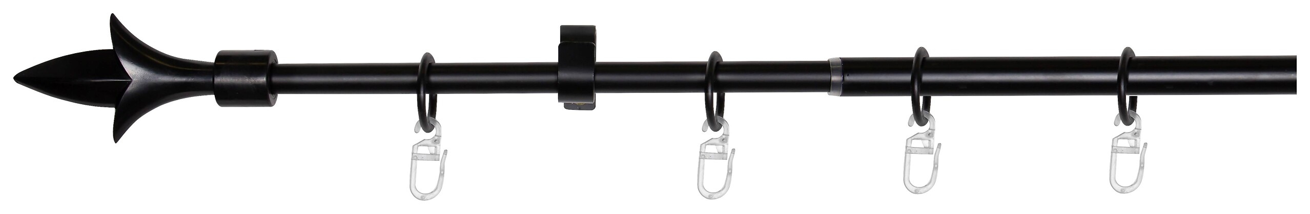 Stilgarnituren Lance schwarz Aluminium ausziehbar von ca. 130 bis 240 cm 1 Läufe