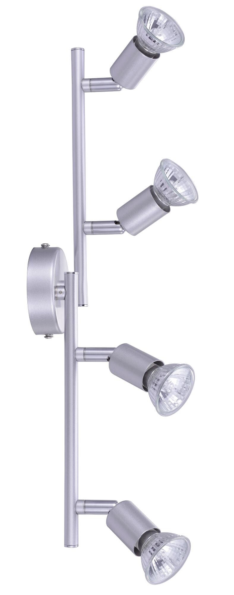 Sensation Spot 2-flg. Mundo silber Metall L: ca. 50 cm GU10 4 Brennstellen