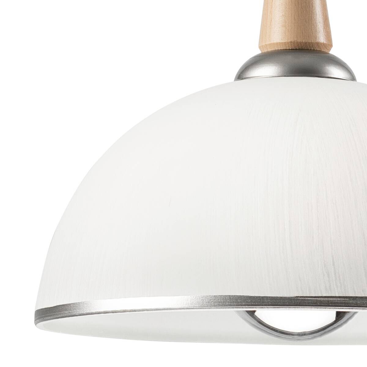 Lamkur Deckenleuchte silber Glas B/H/L: ca. 64x30x64 cm E27 1 Brennstellen