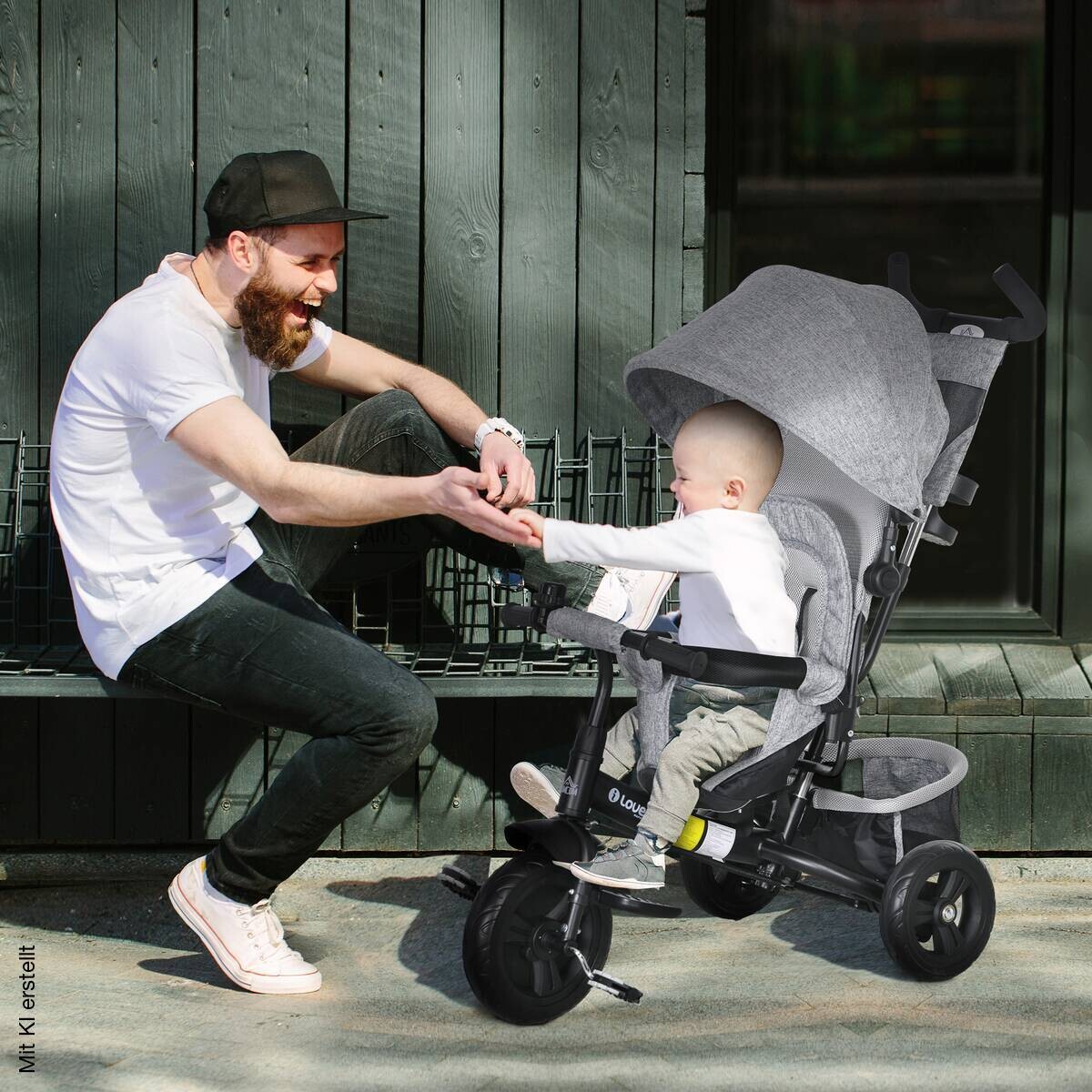 HOMCOM Kinderdreirad grau B/H/L: ca. 49x102x102 cm