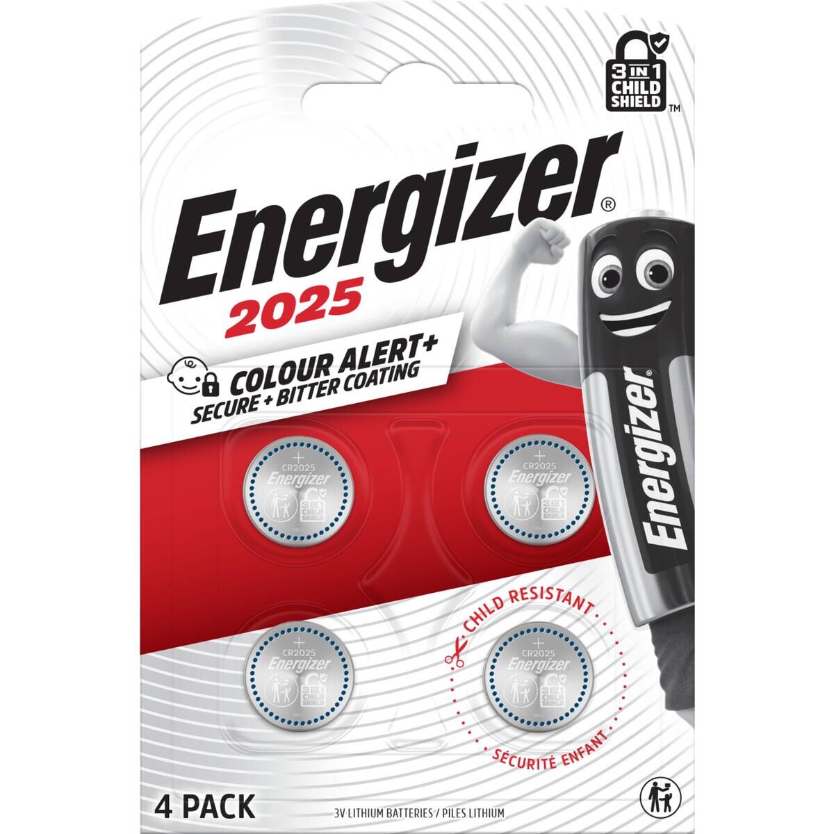 Energizer Knopfzelle Lithium CR2025 4er Pack