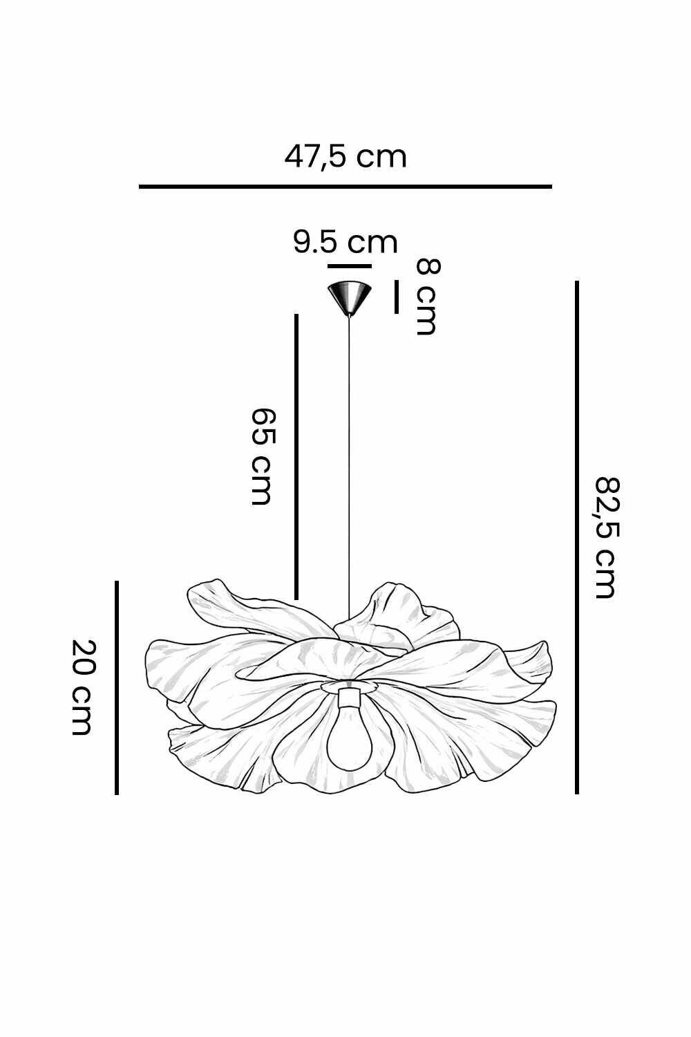 Opviq Pendelleuchte weiß Kunststoff B/H/T/L/D: ca. 48x85x48x48x48 cm E27 1 Brennstellen