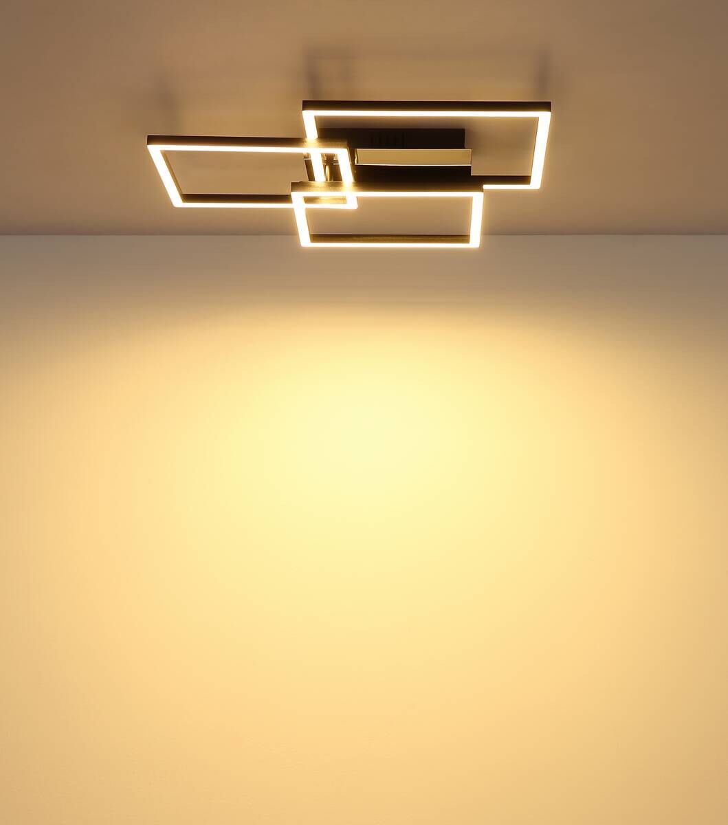 GLOBO LED-Deckenleuchte TATJANA schwarz Kunststoff B/H/T: ca. 45x9x5 cm 1 Brennstellen