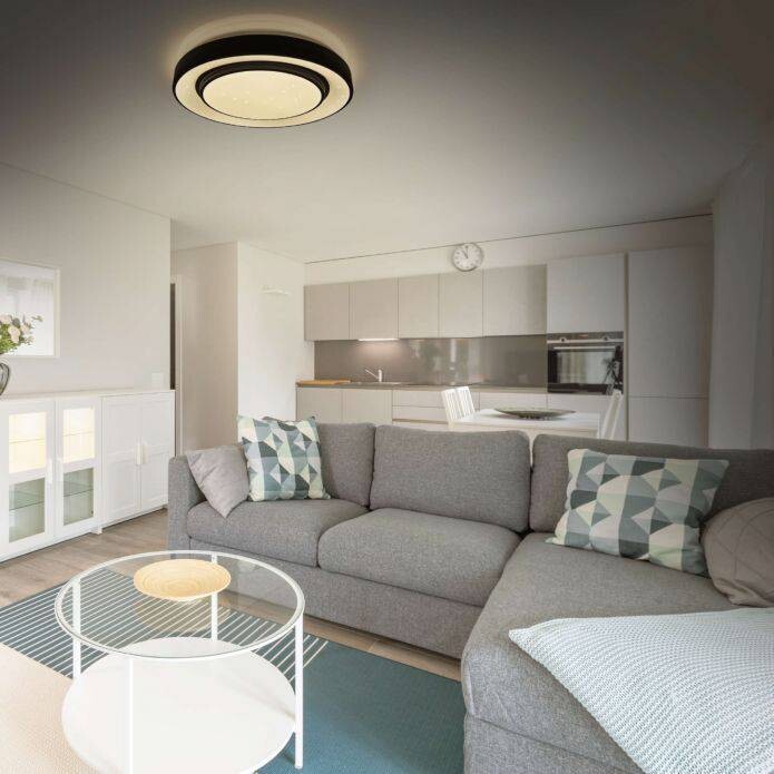 Näve Leuchten LED Deckenleuchte NV1378622 schwarz Eisen Kunststoff H/D: ca. 7x38 cm null 1 Brennstellen